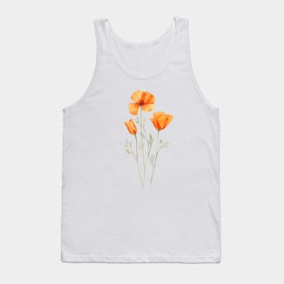 California orange poppies painting Tank Top